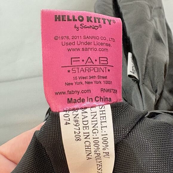 Hello Kitty X Sanrio Black Silver Crinkle Pleated Slouchy Hobo Shoulder Hand Bag - Picture 9 of 10